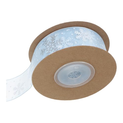 COLLBATH 1 Rolle Silberes Schneeflockenband Schneeflocken-dekorationsband Schneeflocken-feiertagsband Schneeflocken-designband Band Für Blumenstrauß Wickelband Schneeband Chiffon Himmelblau von COLLBATH