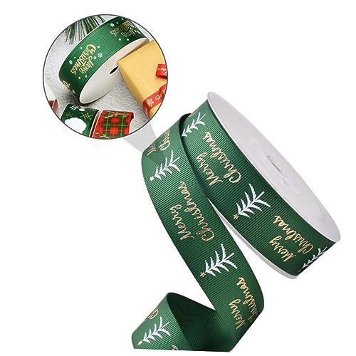 COLLBATH 1 Rolle Weihnachtliches Geschenkband Satinband mit Goldenen für Dekoration Blumenverpackung und Weihnachtsgeschenke für Party Accessoires und Bastelprojekte COLLBATH 1 Rolle Weihnachtliches Geschenkband Satinband mit Goldenen für Dekoration Blumenverpackung und Weihnachtsgeschenke für Party Accessoires und Bastelprojekte von COLLBATH