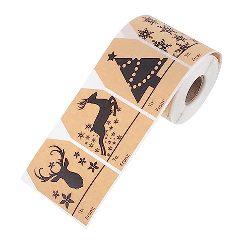 COLLBATH 1 Rolle Weihnachtsaufkleber Etiketten Weihnachten Name Schild Weihnachtssiegelaufkleber Weihnachtslabel -aufkleber Abdichtende Aufkleber Diy -versiegelungsaufkleber Papier von COLLBATH