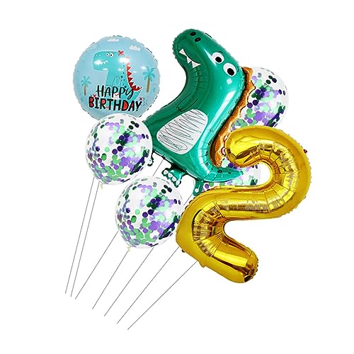 COLLBATH 1 Satz Dinosaurier-Ballon-Set Geburtstag Kinderanzug Luftballons Zahlenballons Dekor Party-Ornament Dinosaurier-Partyballon Emulsion schmücken Zubehör einstellen Aluminiumfolie von COLLBATH