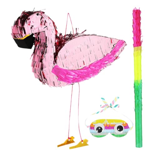 COLLBATH 1 Satz Flamingo Piñata mit Augenbinde und Stock Lustige Partydekoration für Rosa Geburtstagsparty Tropisches Luau oder Poolfeier für Kinderfeste und Feiern COLLBATH 1 Satz Flamingo Piñata mit Augenbinde und Stock Lustige Partydekoration für Rosa Geburtstagsparty Tropisches Luau oder Poolfeier für Kinderfeste und Feiern von COLLBATH