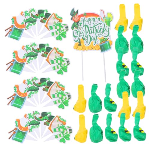 COLLBATH Unverzichtbar Für Die Feier Zum St. Patricks Day: 43-teiliges Kuchendekorationsset Mit Grünen Kleeblatt-ballons Irisches Festivaldekor Vielseitiges Partyzubehör COLLBATH Unverzichtbar Für Die Feier Zum St. Patricks Day: 43-teiliges Kuchendekorationsset Mit Grünen Kleeblatt-ballons Irisches Festivaldekor Vielseitiges Partyzubehör von COLLBATH