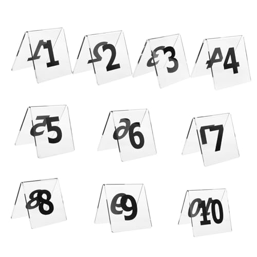 COLLBATH 1 Satz Restauranttischschild Tischkarten für den Hochzeitsempfang Tischnummern 1-10 Tischnummern für die Hochzeit nummerierte Tischaufsteller Zelttischnummern Acryl Transparent COLLBATH 1 Satz Restauranttischschild Tischkarten für den Hochzeitsempfang Tischnummern 1-10 Tischnummern für die Hochzeit nummerierte Tischaufsteller Zelttischnummern Acryl Transparent von COLLBATH