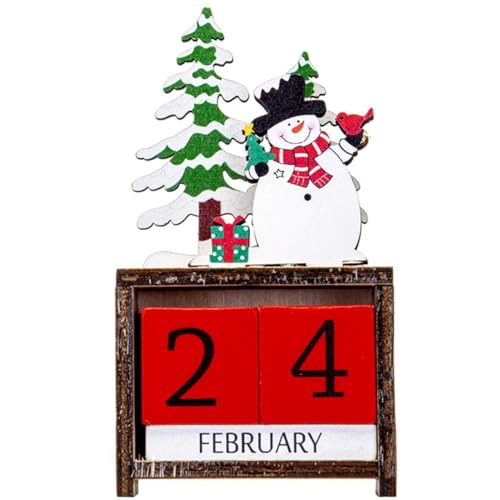 COLLBATH 1 Satz Weihnachtskalender tischkalender kalender schreibtisch weihnachtsdeko weihnachtsdeko weihnchtsdeko Weihnachten Schnee Dekoration für Weihnachtsfeiern Weihnachtsgeschenk Holz von COLLBATH