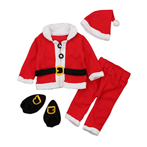 COLLBATH 1 Satz Weihnachtsmantel Kinderkleidung Winterkleidung kleidung Weihnachtsfest weihnachts dekoration weihnachts mix winterplüsch tops Weihnachtshut Plüschstoffe rot von COLLBATH
