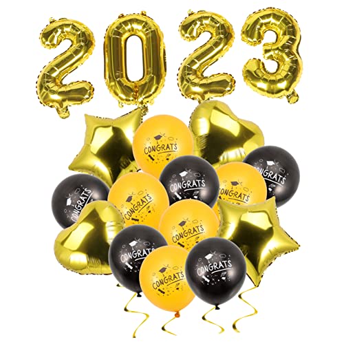 COLLBATH 1 Satz goldener Glückwunschballon Goldrand Abschluss-Klassenzimmer-Ornamente classroom decorations abschlussfeier balloons hängende Ballondekoration helium ballons Aluminiumfolie von COLLBATH