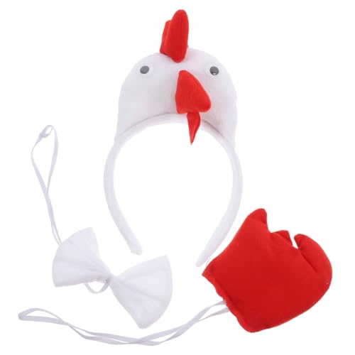 COLLBATH Satz Lustiges Tier-stirnband Mit Hühnerschwanz Zubehör Für Osterfeiern Hahn-kostümpartys Cosplay-events Für Kinder Und Erwachsene Weiß COLLBATH Satz Lustiges Tier-stirnband Mit Hühnerschwanz Zubehör Für Osterfeiern Hahn-kostümpartys Cosplay-events Für Kinder Und Erwachsene Weiß von COLLBATH