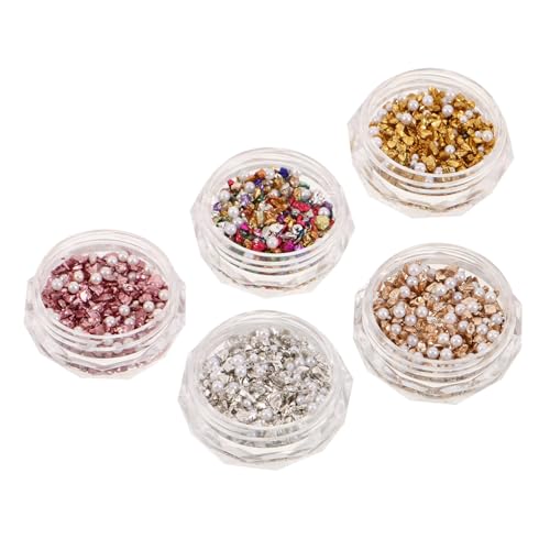 COLLBATH 10 Kartons Nagel Schmuck Irreguläre Farbsteine Mini Perlen Silber Gold Rosa Champagner Nail Art Dekorationssteine Für DIY Maniküre Kreative Nagelverzierung von COLLBATH