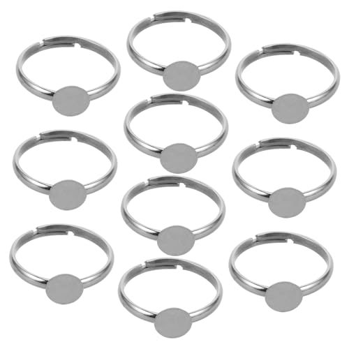 COLLBATH 10 Stück Können Den Ringunterstützung Kleben Ringrohling Basis Leeres Einfassungsfach Schmuck Für Kleine Mädchen Ringe Zum Handwerk Rostfreier Stahl Silver COLLBATH 10 Stück Können Den Ringunterstützung Kleben Ringrohling Basis Leeres Einfassungsfach Schmuck Für Kleine Mädchen Ringe Zum Handwerk Rostfreier Stahl Silver von COLLBATH
