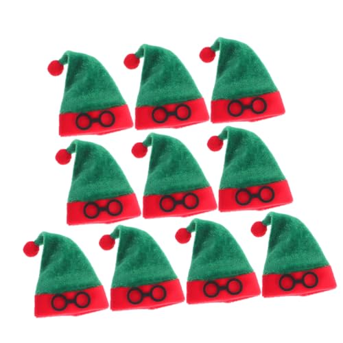 COLLBATH 10 Stück Mini Weihnachtsmannmützen Weihnachtsdekorationen Mini Mützen Winzige Zylinder Zum Basteln Hutdekor Weihnachtsflaschenhüllen Puppenhüte Weihnachtsdekoration Für von COLLBATH