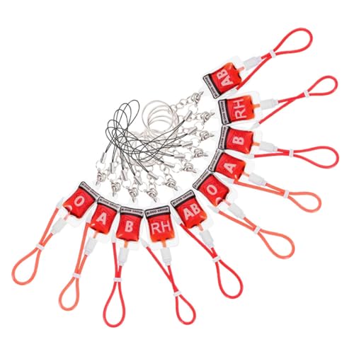 COLLBATH 10 Stück Schlüsselanhänger Mit Blutgruppe Id -abzeichenhalter Halloween-handtasche Halloween- Für Getränke Halloween Falsches Blut Ausweishalter Geister Geldbörse Metall von COLLBATH