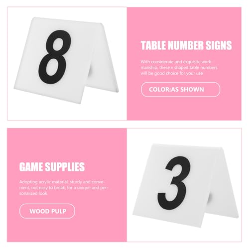 COLLBATH 10 Stück Teiliges Acryl Doppelseitiges Tischnummern Wiederverwendbare Restaurant Tischnummern Marker Stabile Beweismarker mit Klarer Schwarzer Nummer Weißem Grund Vielseitig für von COLLBATH
