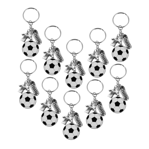 COLLBATH 10 Stück Teiliges Fußball Schlüsselanhänger aus Verschleißfestem Legierungsmetall Sportlicher Fußballanhänger als Taschen Geschenkdeko für Fußballfans und Athleten von COLLBATH