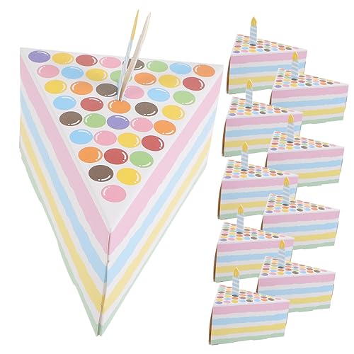COLLBATH 10 Stück Teiliges Geschenkschachteln Dreiecksform für Süßigkeiten und Snacks Kreative Party Verpackung Rosa mit Bunten Punkten für Feiern und COLLBATH 10 Stück Teiliges Geschenkschachteln Dreiecksform für Süßigkeiten und Snacks Kreative Party Verpackung Rosa mit Bunten Punkten für Feiern und von COLLBATH