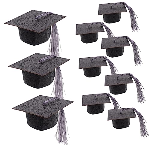 COLLBATH 10 Stück Teiliges Goblet Cover in Form von Abschlusskappen mit Quaste Dekorative Wein Glashüllen für Schulabschlussfeier Master Graduation Party Festliche Tischdekoration von COLLBATH