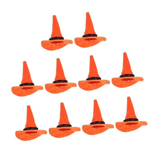 COLLBATH 10 Stück Teiliges Halloween Mini Filz Hexenhut Kleine Flaschenhüte mit Klassischem Hexenhut Design Dekorativ und Langlebig für Weinflaschen Festliche Partydekoration Orange COLLBATH 10 Stück Teiliges Halloween Mini Filz Hexenhut Kleine Flaschenhüte mit Klassischem Hexenhut Design Dekorativ und Langlebig für Weinflaschen Festliche Partydekoration Orange von COLLBATH