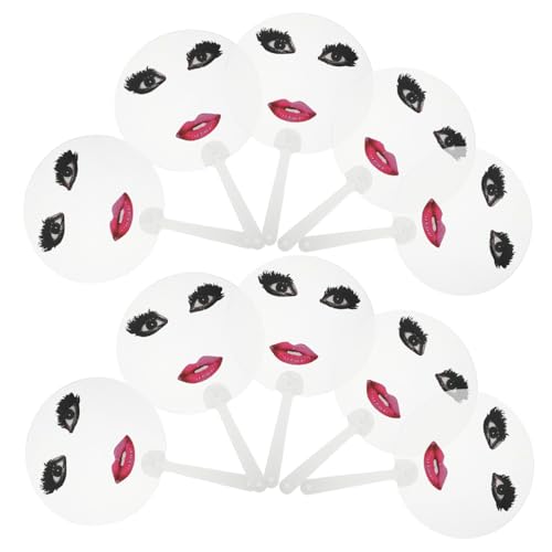 COLLBATH 10 Stück Transparente Fans mit Abstraktem Lippenmuster Leicht und Tragbar für Reisen Feiern und Kreative Wandgestaltungen von COLLBATH