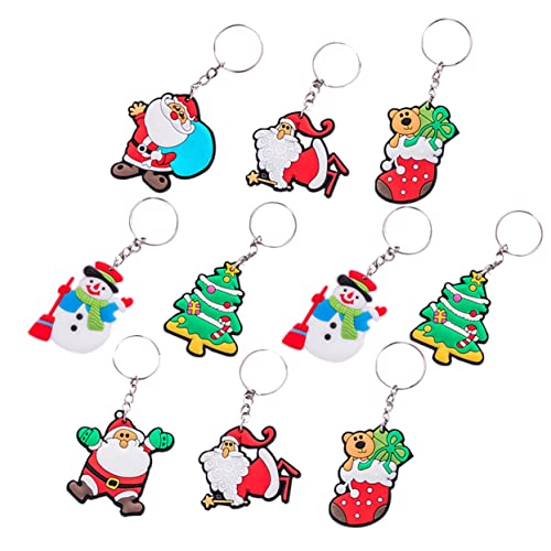COLLBATH 10 Stück Weihnachtsmann-Schlüsselanhänger weihnachtsgeschenke weihnachts präsente santa weihnachtskissen snowman Schlüsselkettenanhänger Schlüsselanhänger zum Aufhängen Kieselgel von COLLBATH