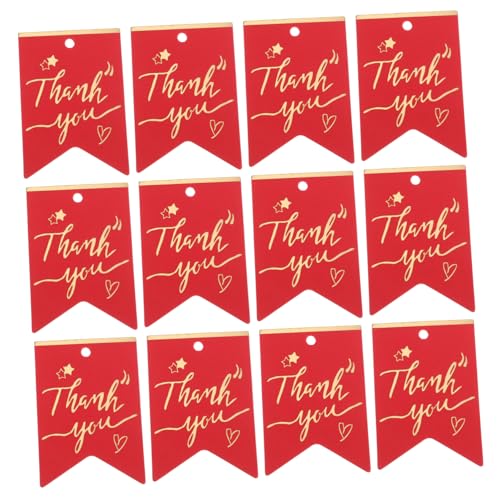 COLLBATH 100 Stück Geschenkverpackungsanhänger Geschenkanhänger Selber Machen Geschenketiketten Selber Machen Hochzeiten Danken Ihnen Etiketten Danke Etiketten Für Thanksgiving Rot Papier von COLLBATH