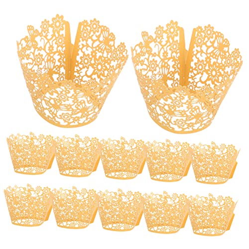 COLLBATH 100 Stück Kuchenförmchen Muffinförmchen Goldene Cupcake-förmchen Zum Backen Elegantes Spitzendesign Antihaftbeschichtet Zum Backen COLLBATH 100 Stück Kuchenförmchen Muffinförmchen Goldene Cupcake-förmchen Zum Backen Elegantes Spitzendesign Antihaftbeschichtet Zum Backen von COLLBATH