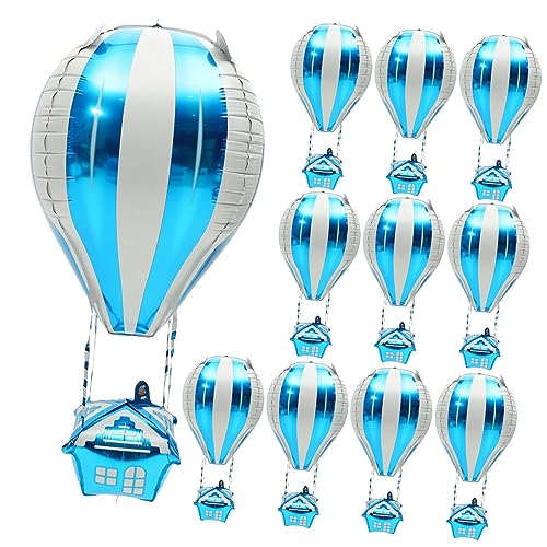 COLLBATH 10st Heißluftballon Metallisch Helium-ballontank Metallbesatz Luftballons Flugzeug Basketball-schlüsselanhänger Ballon-wanddekorationen Heliumballons Aluminium Kind Heliumtank von COLLBATH