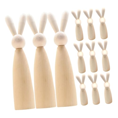 COLLBATH 12 Hasenfiguren Aus Holz Für DIY Projekte Kleine Tierskulpturen Aus Holz Zum Basteln Von Unbemalten Holzpflockpuppen Für Osterdekorationen COLLBATH 12 Hasenfiguren Aus Holz Für DIY Projekte Kleine Tierskulpturen Aus Holz Zum Basteln Von Unbemalten Holzpflockpuppen Für Osterdekorationen von COLLBATH