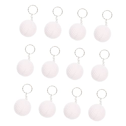 COLLBATH 12 Stück Golfschlüsselkette schlüsselanhänger weichnachtsgeschke valtinstaggeschenke elastische Schlüsselanhänger für Golfbälle Schlüsselanhänger mit Golfbällen Pu Weiß von COLLBATH