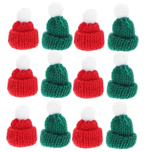 COLLBATH 12 Stück Teiliges Miniatur Weihnachtsmützen aus Strapazierfähigem Strick Dekorative Flaschen Puppenhüte Niedliche Zipfelmützen in Rot und Grün für Diy-weihnachtsschmuck und COLLBATH 12 Stück Teiliges Miniatur Weihnachtsmützen aus Strapazierfähigem Strick Dekorative Flaschen Puppenhüte Niedliche Zipfelmützen in Rot und Grün für Diy-weihnachtsschmuck und von COLLBATH