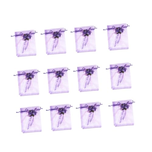 COLLBATH 12 Stück Teiliges Netz stoffbeutel mit Kordelzug und Schleifenform Wiederverwendbare Geschenktüten für Süßigkeiten Snacks Partygeschenke und Kleine Aufbewahrungen von COLLBATH