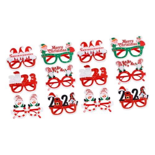 COLLBATH 12 Stück Weihnachtsbrillengestell Plaid Weihnachtsdekorationen Etiketten Stütze weihnachtsparty accessoires weihnachtsgläser Gläser für Weihnachten Brillen zu Weihnachten Plastik von COLLBATH