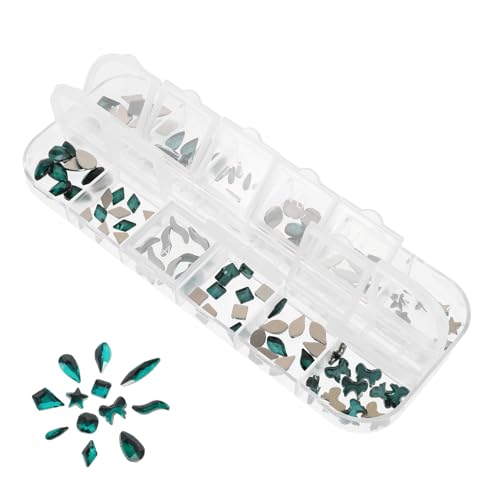 COLLBATH 120 Stück Nail Art Strasssteine Fächer Verschiedene Formen Flach Rückseite Grün Diy Nagelschmuck Rhinestones für Anfänger und Profis von COLLBATH