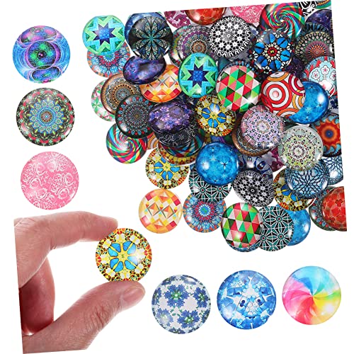 COLLBATH 120 Stück Runde Cabochons Pack Gemischten Farben DIY Schmuckzubehör für Ohrringe und Schlüsselanhänger Vielseitig Einsetzbar für Hochzeiten und Deko von COLLBATH