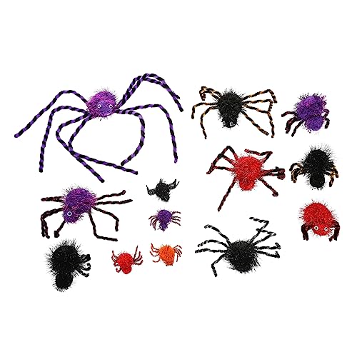 COLLBATH 13 Stück Gefälschte Spinnenspielzeug Halloween Halloween Toys Halloween-Plüschtier Halloween Spider Decor Party-Festival- simuliertes Spinnenspielzeug Polyester von COLLBATH