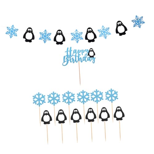 COLLBATH 14 Stk Pinguin-schneeflocken Hochzeitsdekorationen Weihnachtsbanner Auf Dem Kaminsims Weihnachtsfeier Liefert Weihnachtsschmuck Weihnachtsbaumgirlanden Requisiten Papier Kuchen von COLLBATH
