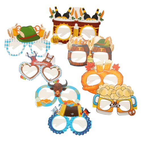 COLLBATH 16Stücke Oktoberfest Papierbrillen Fotorequisiten für Partys Lustige Brillen für Oktoberfest Dekoration Unvergessliche Schnappschüsse und Feiern von COLLBATH