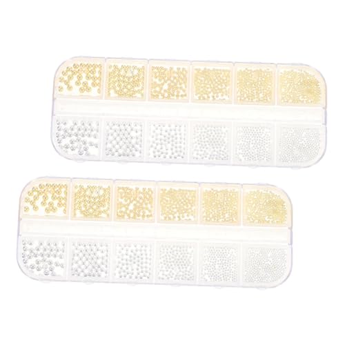 COLLBATH 2 Boxen Boxen Metallperlen Nageldekorationen Gold Silber Mix Caviar Studs für DIY Maniküre Schmuck Basteln Nail Art Zubehör von COLLBATH