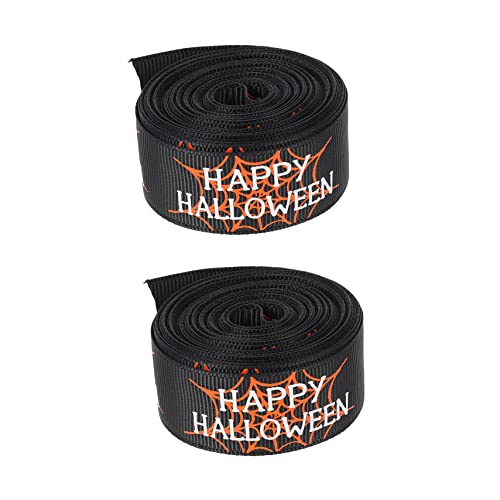 COLLBATH 2 Rollen Halloween-Band Halloween -Dekorationen breit funkeln Stoff groß halloween basteln halloween costume geschenkband DIY handwerk machen band dekoratives Band Polyester Black von COLLBATH