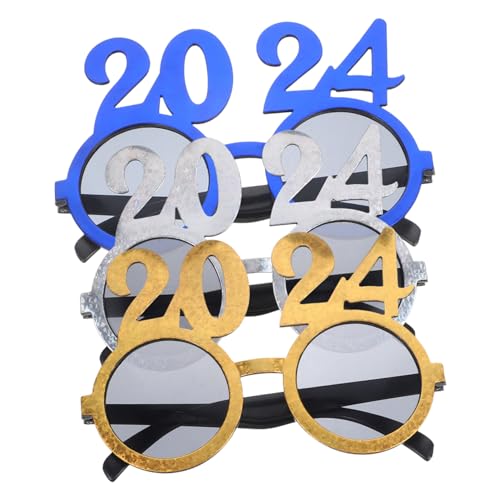COLLBATH 2 Sätze Lustige Brille Verkaufsstand Party Funkeln Cool Spaß Gefälscht Aufdecken Kind Rosa 2024 Lustige Glitzer-zahlenbrille Hoch Erwachsene Für Plastik 3 Stück * 2 von COLLBATH