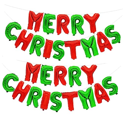 COLLBATH 16 Weihnachtsfolienballons „merry Christmas“ Deko-set Mit 32 Bannern Für Den Innen- Und Außenbereich Festliche Dekoration von COLLBATH