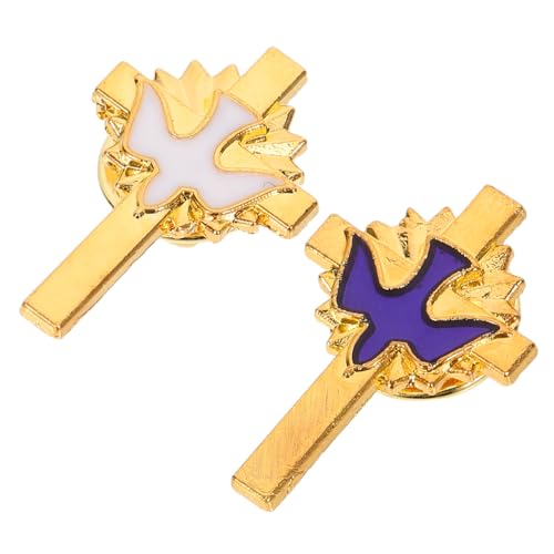 COLLBATH 2 Stück Anzugbrosche Für Männer Anzugnadeln Vogel Brosche Partydekorationen Für Die Taufe Anzugstift Reversnadel Kreuzen Accessoires Zur Erstkommunion Kreuz Brosche Zinklegierung von COLLBATH