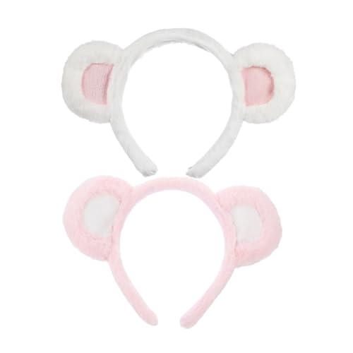 COLLBATH 2 Stück Bärenohr Stirnband Modellierungsstirnband Für Bärenohren Cosplay -accessoire Tragen Tierkostüm Haarspange Kopfschmuck Cosplay Haarschmuck Plüschohren Haarband Stoff von COLLBATH