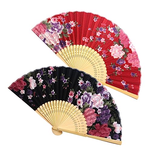 COLLBATH 2 Stück Faltfächer im Vintage Stil Blumen Handfächer für Sommerpartys Hochzeiten und Dekoration Schwarz und Rot Chinesischer Stil Tragbar und Vielseitig COLLBATH 2 Stück Faltfächer im Vintage Stil Blumen Handfächer für Sommerpartys Hochzeiten und Dekoration Schwarz und Rot Chinesischer Stil Tragbar und Vielseitig von COLLBATH