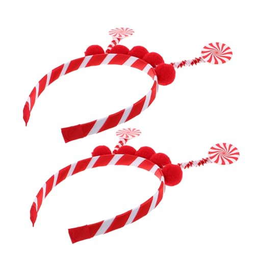COLLBATH 2 Stück Halloween Haarreifen Lutscher Design Candy Cane Pompom Festliche Haarbänder Leicht Bequem Für Kostüme Party Zubehör von COLLBATH