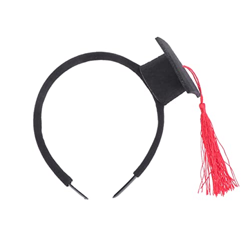COLLBATH 2 Stück Mini Doktorhut Haarreif Graduation Party Haarschmuck Schwarz Rot für Erwachsene Abschlussfeier Partyzubehör von COLLBATH