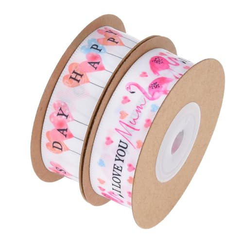 COLLBATH 2 Stück Muttertagsband Flamingo Design Geschenkband für Muttertagsdekoration Vielseitig Einsetzbar für Geburtstagsfeiern und von COLLBATH