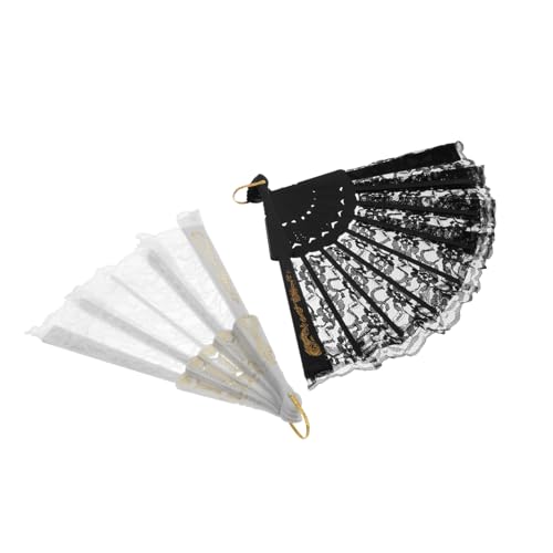 COLLBATH 2 Stück Teiliges Chinesischer Spitzenfächer Klassischer Handfächer mit Spitzenbesatz Leichter Retro fächer für Damen Geeignet für Sommer Hochzeit Tanz Cosplay Fotografie und COLLBATH 2 Stück Teiliges Chinesischer Spitzenfächer Klassischer Handfächer mit Spitzenbesatz Leichter Retro fächer für Damen Geeignet für Sommer Hochzeit Tanz Cosplay Fotografie und von COLLBATH
