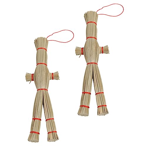 COLLBATH 2 Stück Vogelscheuche Dekoration Halloween Ornament aus Grasmaterial für Gruselige Partys und Spukhäuser Einfach Aufzuhängen Langlebig und Dekorativ von COLLBATH