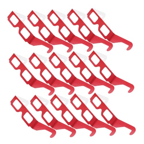 COLLBATH 20 Stück Feuerwerksgläser kreative lustige Brillen Weihnachtsfoto-Requisite kreative Brillen Weihnachtsfeiertagsbrille Filmbrille Regenbogenbeugungsgläser Fotobrille Papier rot von COLLBATH
