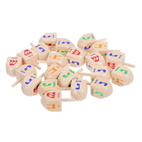 COLLBATH 20 Stück Holz Dreidel Handgefertigte Hanukkah Dreidel für Erwachsene Traditionelle Spielzeuge für Feiertagsfeiern Interaktives Gemeinschaft und Spaß von COLLBATH