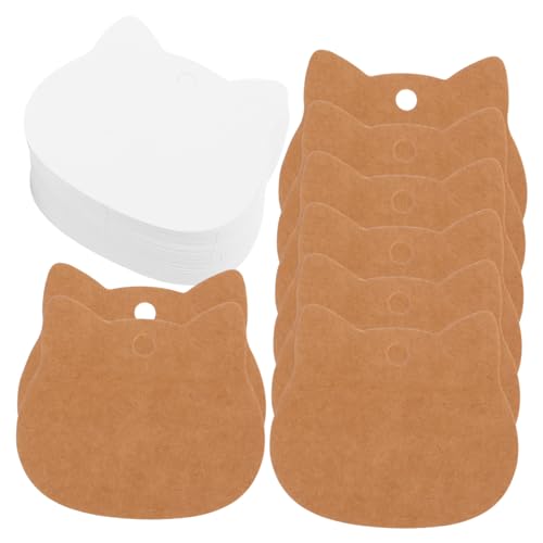 COLLBATH 200 Stück Blanko Diy Anhänger mit Vorgestanzten Löchern für Hochzeiten und Partys Robuste Tags aus Naturbelassenem Papier von COLLBATH
